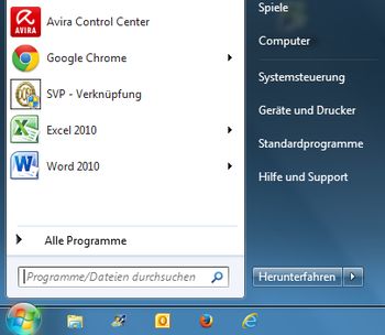 Systemsteuerung Windows7